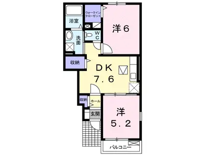 サンリット ハウスA(2DK/1階)の間取り写真