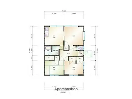 下林クローバーハイツ(3LDK/1階)の間取り写真