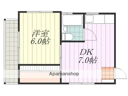 ヴィラ・アンソレイエ萱町(1DK/4階)の間取り写真