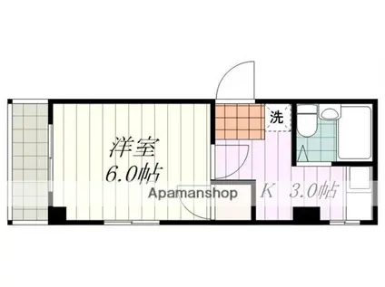 パールハイツ(1K/3階)の間取り写真