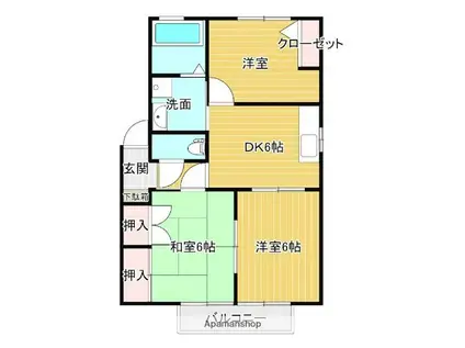 サンシャイン D(3DK/2階)の間取り写真