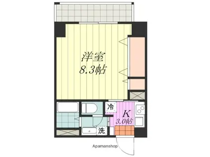 ブランノワール辻町(1K/6階)の間取り写真