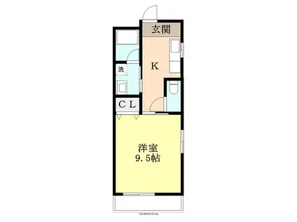 パークハイツM(1K/2階)の間取り写真