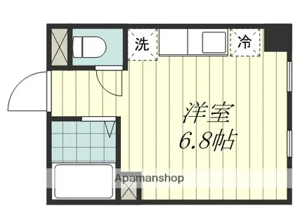 AVENIR鉄砲町(ワンルーム/6階)の間取り写真