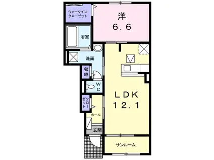 ST.メゾン.DⅡ(1LDK/1階)の間取り写真