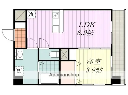 ILMARE柳井町(1LDK/3階)の間取り写真
