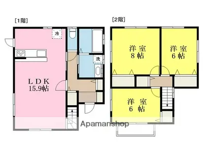 伊予鉄道郡中線 土居田駅 徒歩10分 2階建 築4年(3LDK)の間取り写真