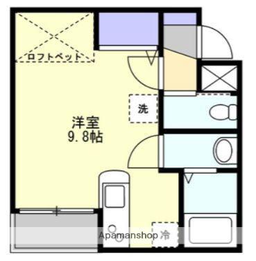 アルト生石(ワンルーム/3階)の間取り写真