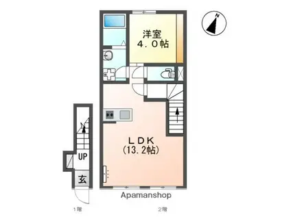 グランツ(1LDK/2階)の間取り写真
