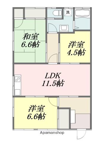 コーポOKAZAKI(3LDK/2階)の間取り写真