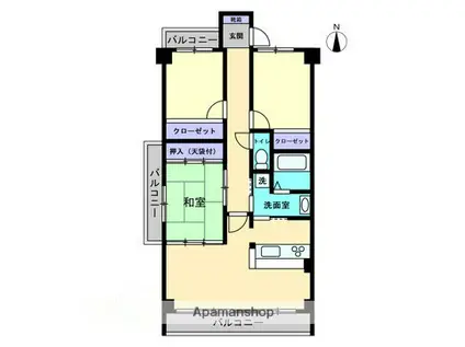 サーパス萱町(3LDK/4階)の間取り写真