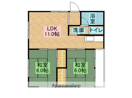 堀ビル(2LDK/4階)の間取り写真