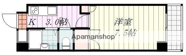 湯渡マンション(1K/2階)の間取り写真