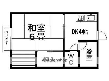 コーポ松一(1DK/2階)の間取り写真