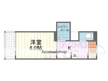 パルコート古川(1K/1階)の間取り写真