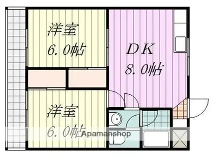 デコール余戸(2DK/3階)の間取り写真