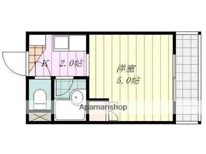 ムーハイム小栗(1K/3階)の間取り写真