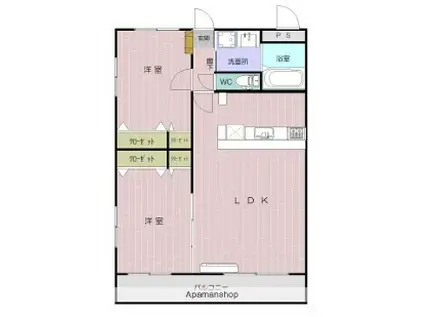 GOODYSANGOYA(2LDK/5階)の間取り写真