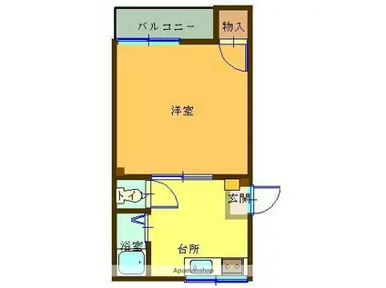 メゾン美和(1K/4階)の間取り写真