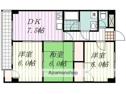 コーポラスAC(3DK/5階)の間取り写真