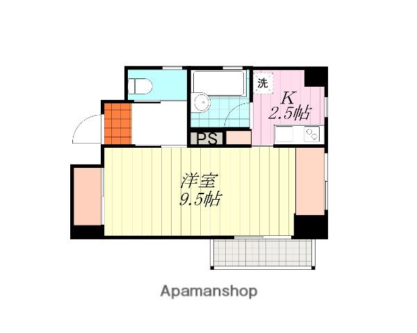 スリースターズマンション(1K/8階)の間取り写真