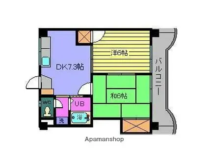 亀田ビル(2DK/4階)の間取り写真
