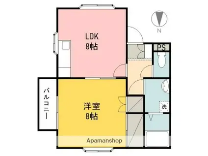 仙波ハウス B(1DK/1階)の間取り写真