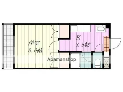 ダイヤモンドベイ余戸(1K/4階)の間取り写真