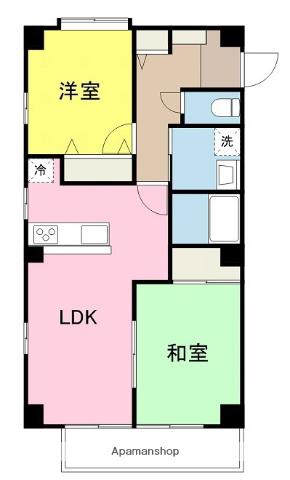 フォブールK&N(2LDK/2階)の間取り写真
