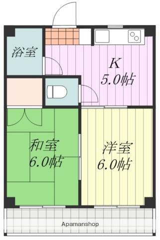 コーポ和泉(2DK/2階)の間取り写真