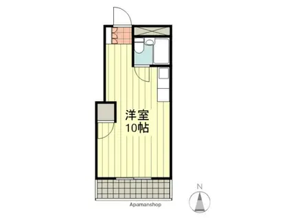 コーポ亀岡(ワンルーム/3階)の間取り写真