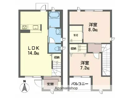 シャーメゾンあざみ野(2LDK)の間取り写真