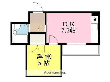 ニュー三番町ハイツ(1DK/3階)の間取り写真