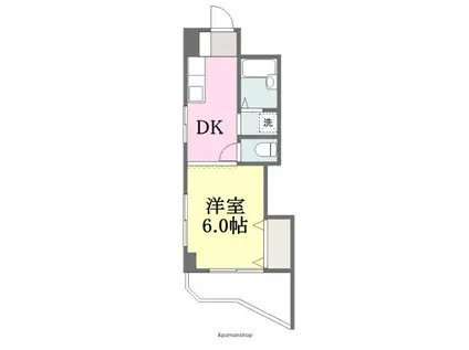 パールハイツ森川(1DK/3階)の間取り写真