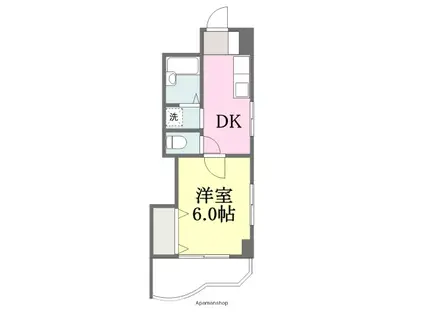 パールハイツ森川(1DK/2階)の間取り写真