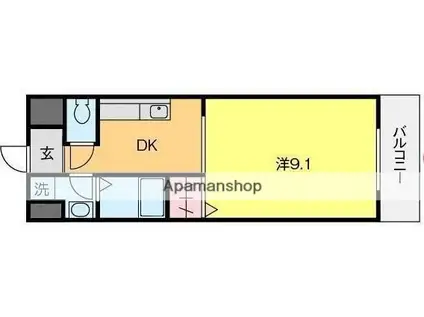第3マンションふじ(1K/8階)の間取り写真