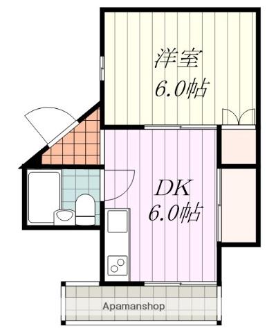 松浦第2ビル(1K/2階)の間取り写真