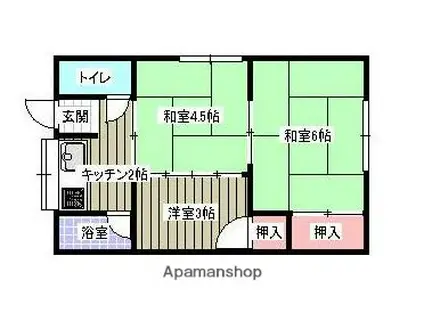 TKハイツ(2K/2階)の間取り写真