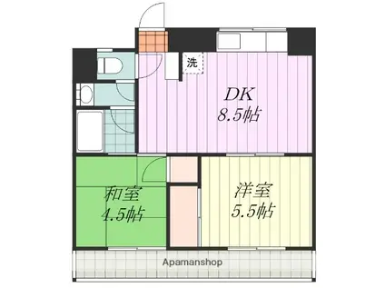 本町第一ハイツ(2DK/1階)の間取り写真