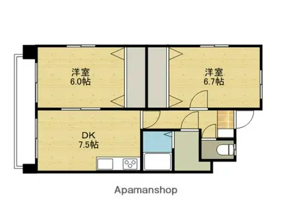 Mマンション(2DK/4階)の間取り写真