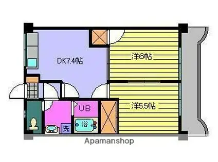 第89杉フラットYUU(2DK/2階)の間取り写真
