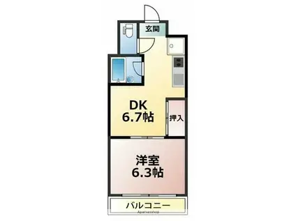 フォレスト・コート(1DK/6階)の間取り写真