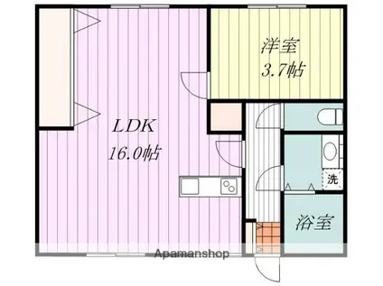オックスフォード・サーカス 土居田(1LDK/3階)の間取り写真