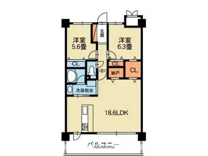 ヴィラN(2LDK/1階)の間取り写真