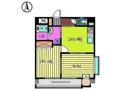 プランドール(2DK/2階)の間取り写真