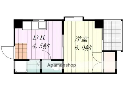 レジデンス東海(1DK/3階)の間取り写真