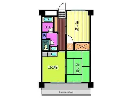 第90杉フラット(2DK/7階)の間取り写真