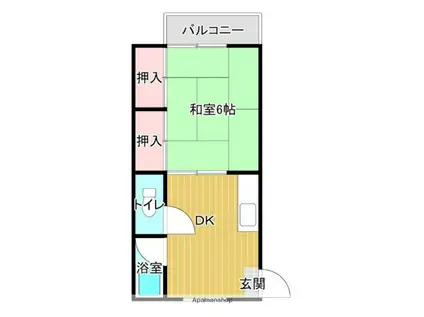 兼久マンション(1DK/4階)の間取り写真