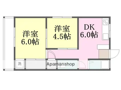 土居田ハイツ(2DK/2階)の間取り写真