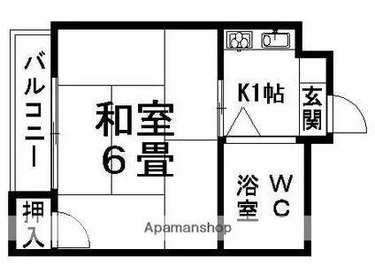 友近マンション(1K/2階)の間取り写真